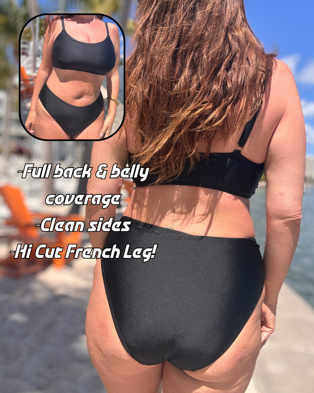 NEW Classic Black French Cut Bottom