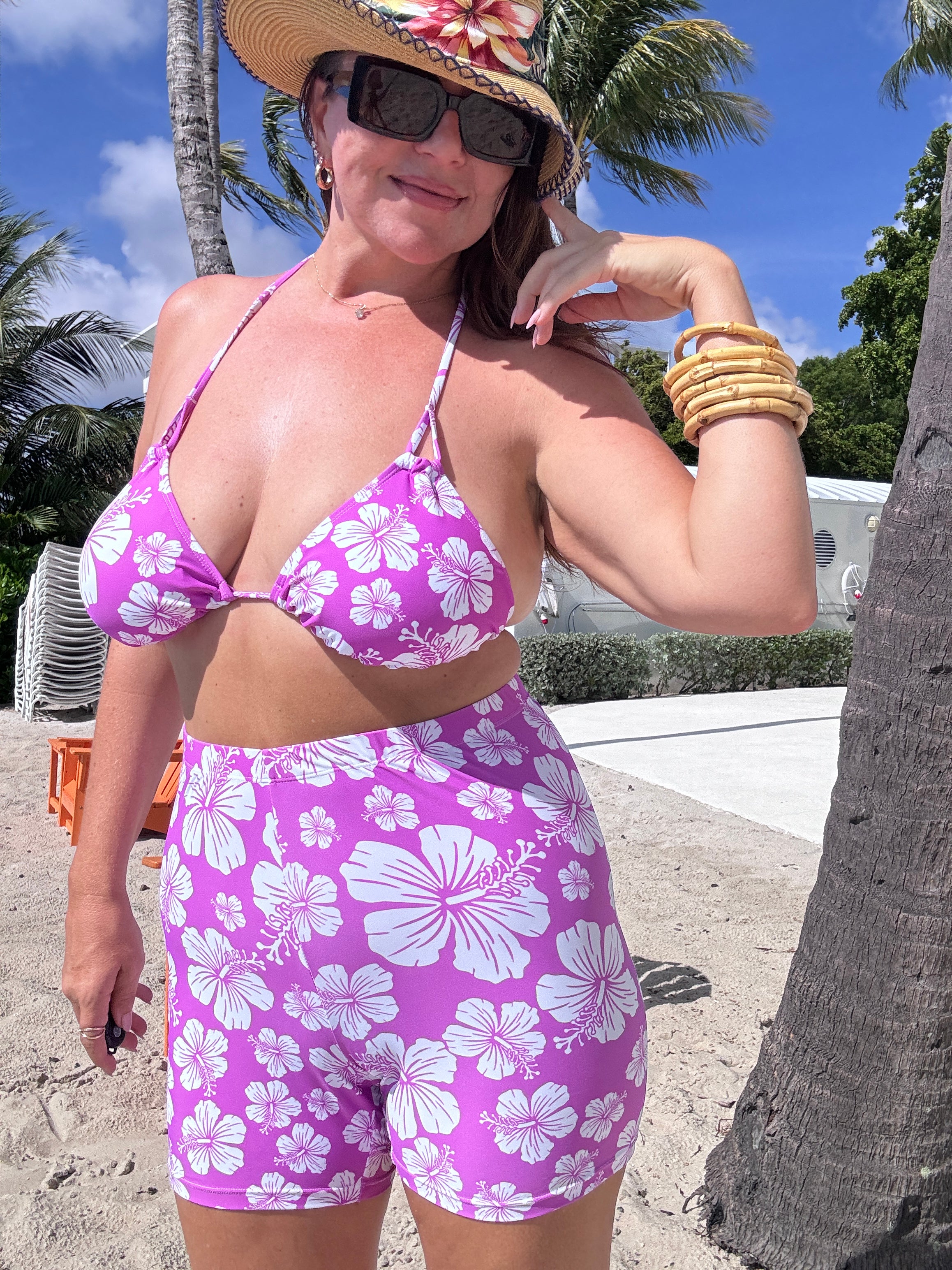 Hibiscus Honey Bike & Swim Shorty