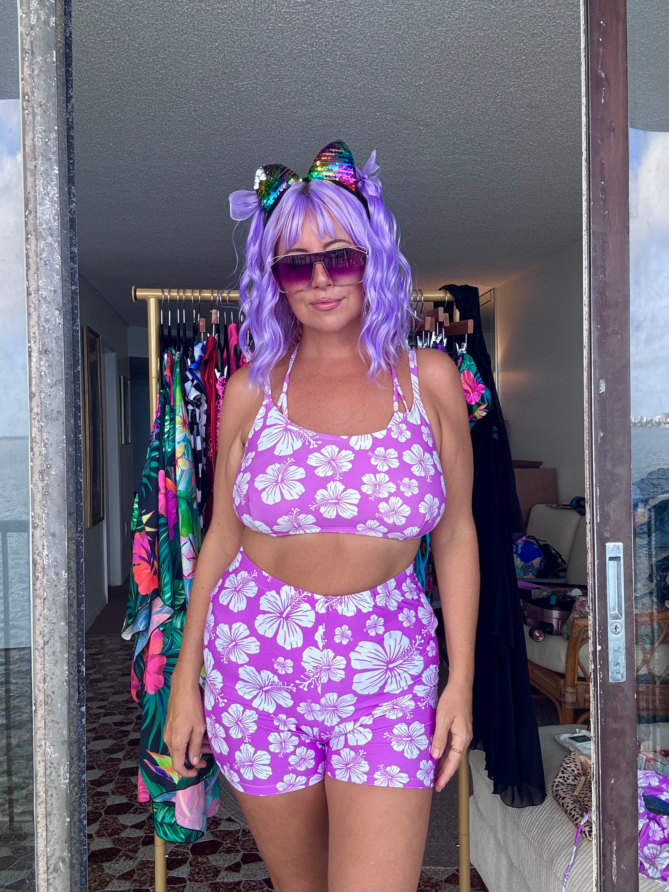 Hibiscus Honey Bike & Swim Shorty final sale