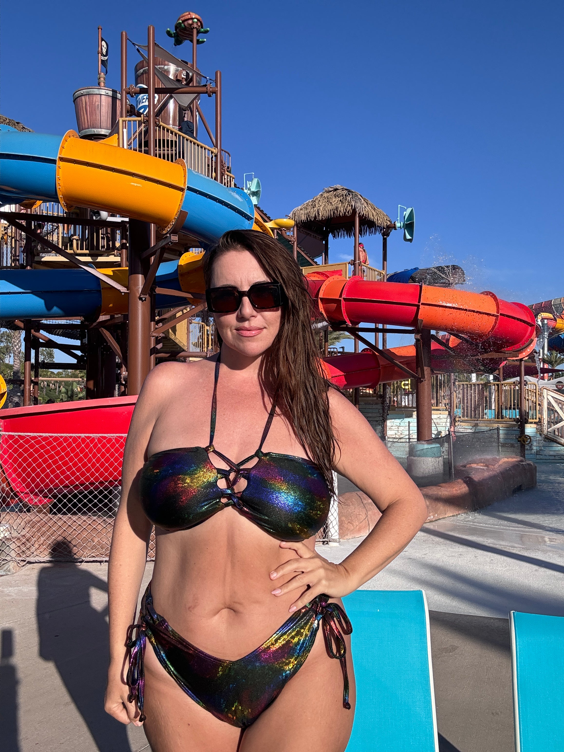 Metallic Rainbow Bandeau Top