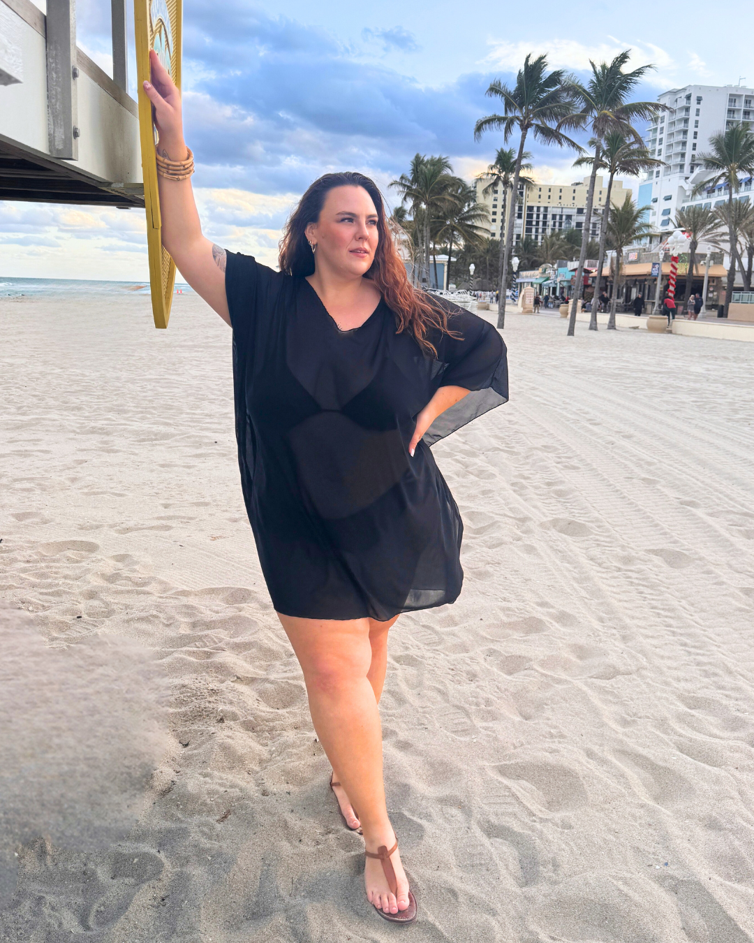 Classic Black Mesh Caftan final sale
