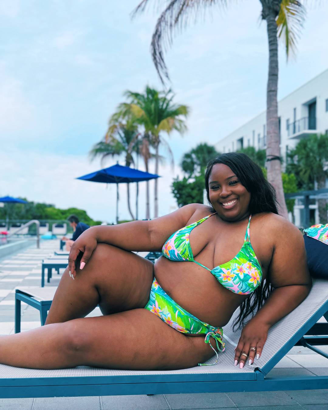 Pink Plumeria Side Tie Bottom