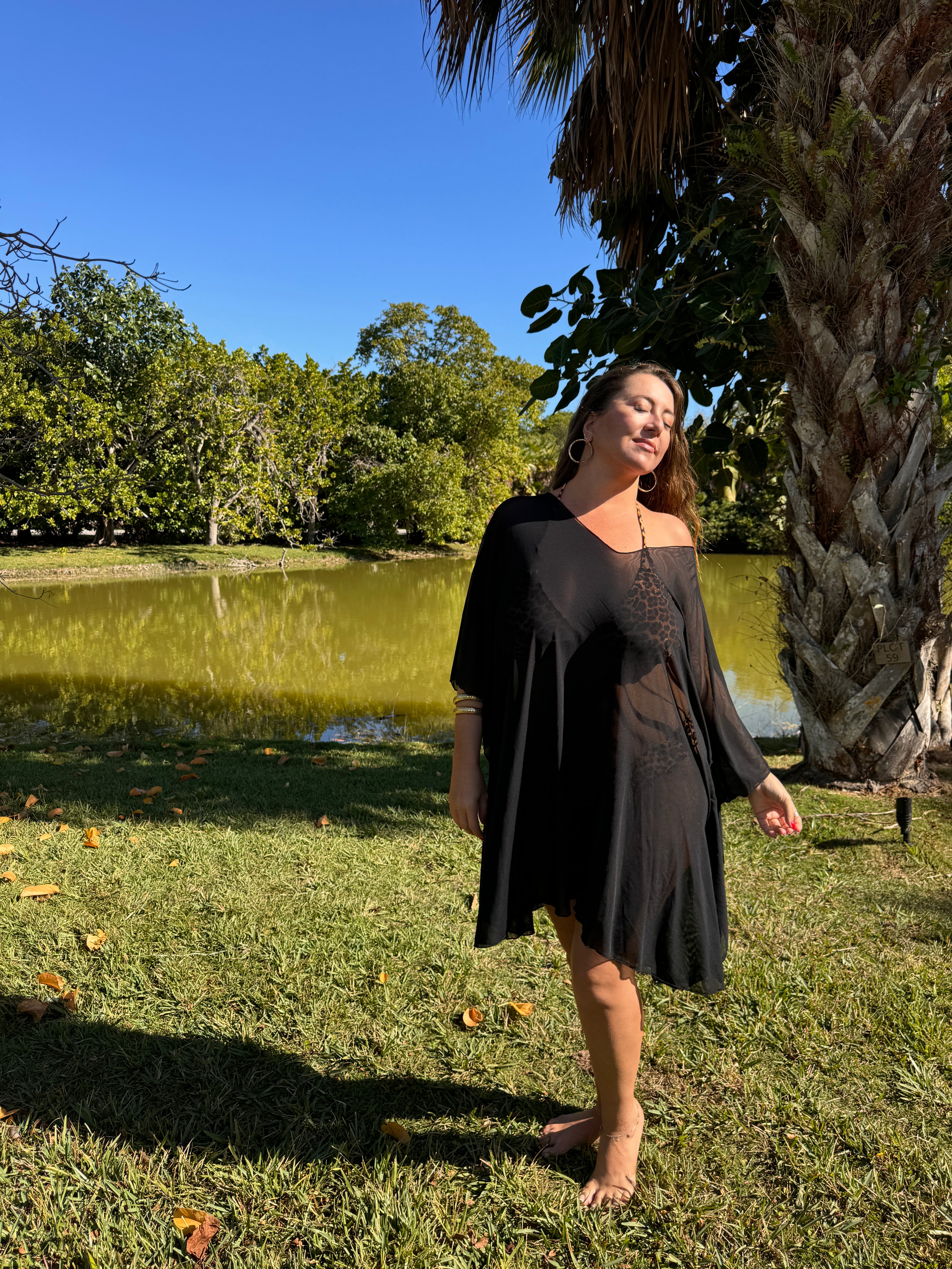 Classic Black Mesh Caftan final sale