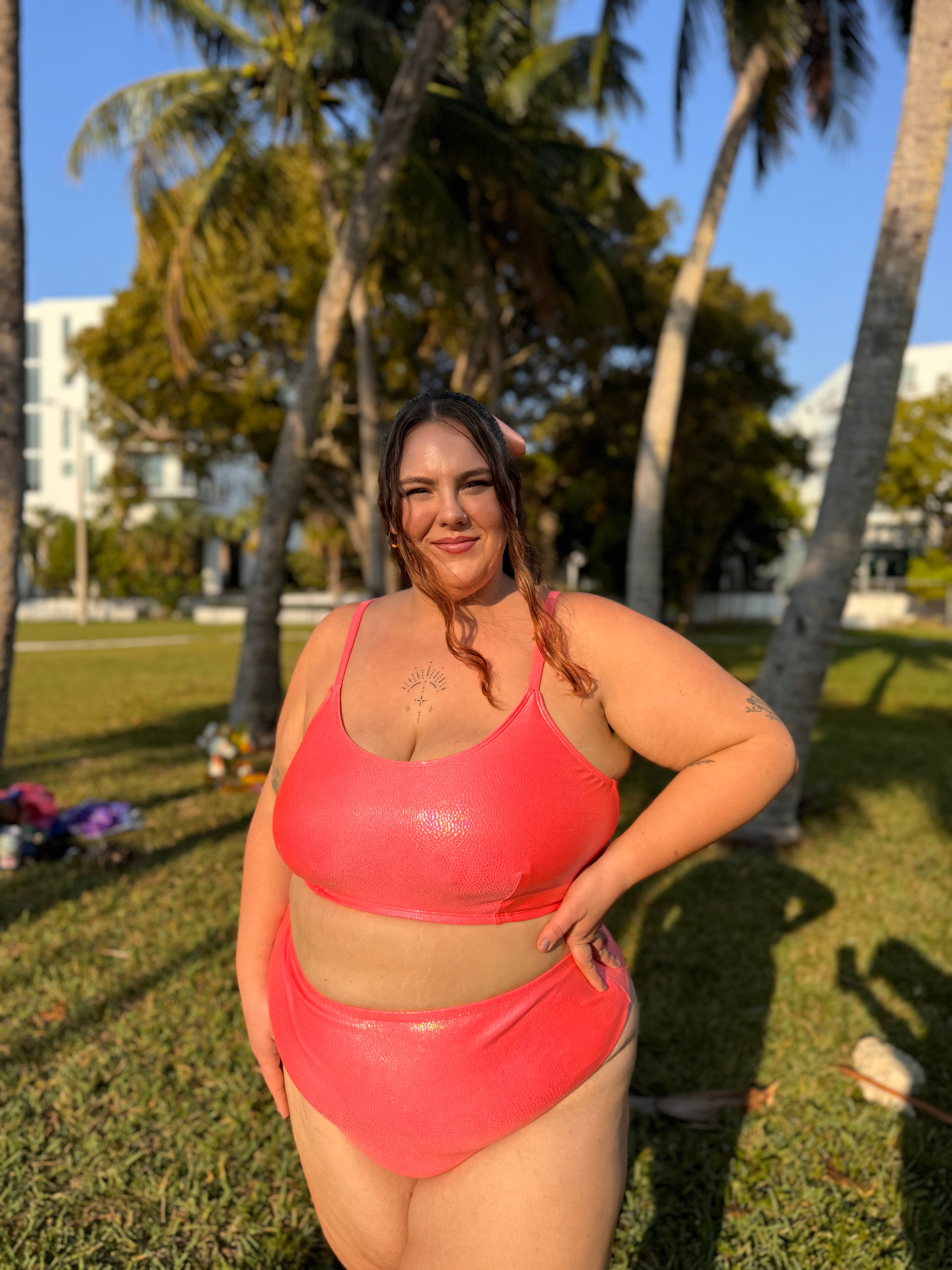 Peach Champagne Scoop Top