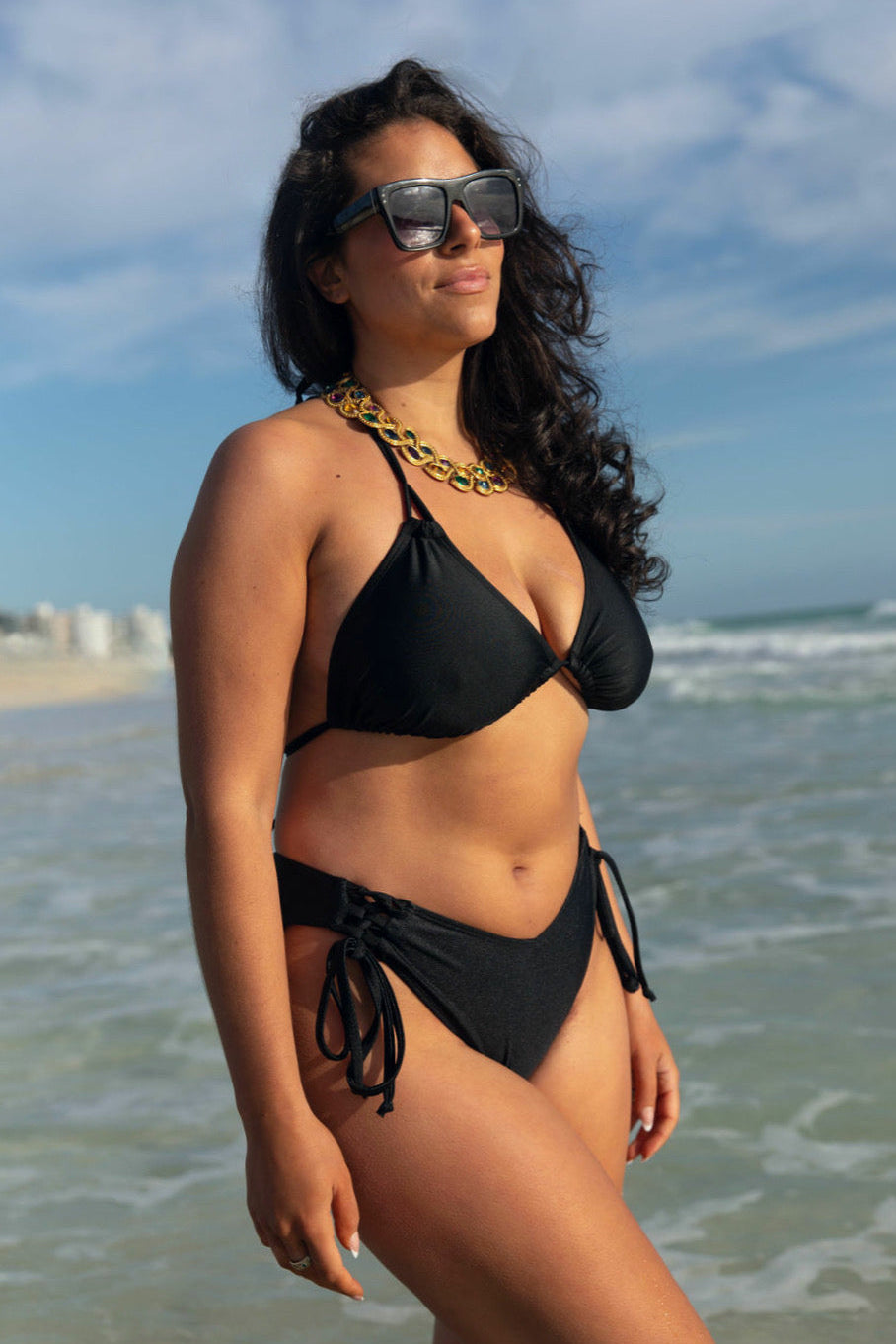Classic Black Side Tie Bikini Bottom