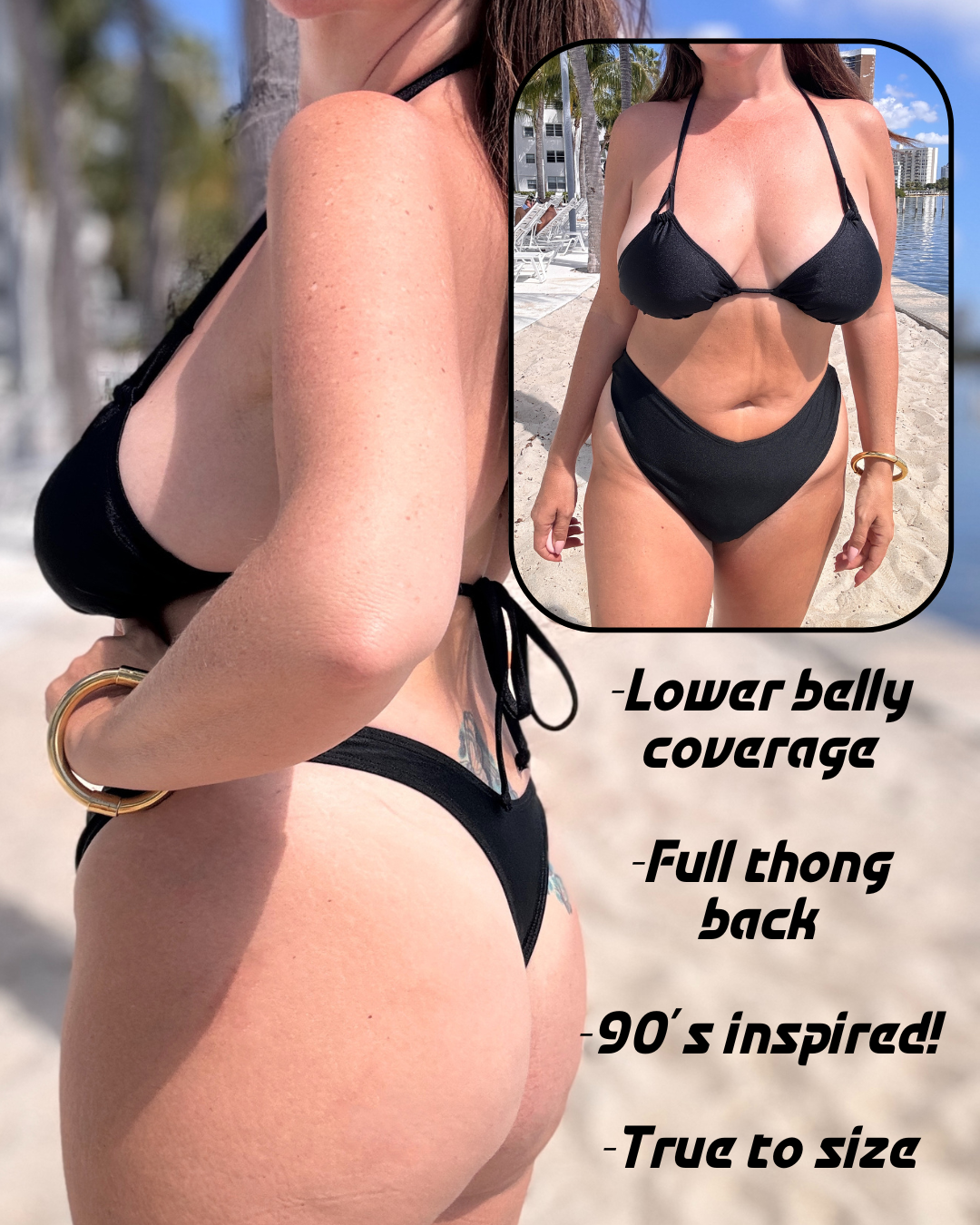 NEW Classic Black Thong Bottom