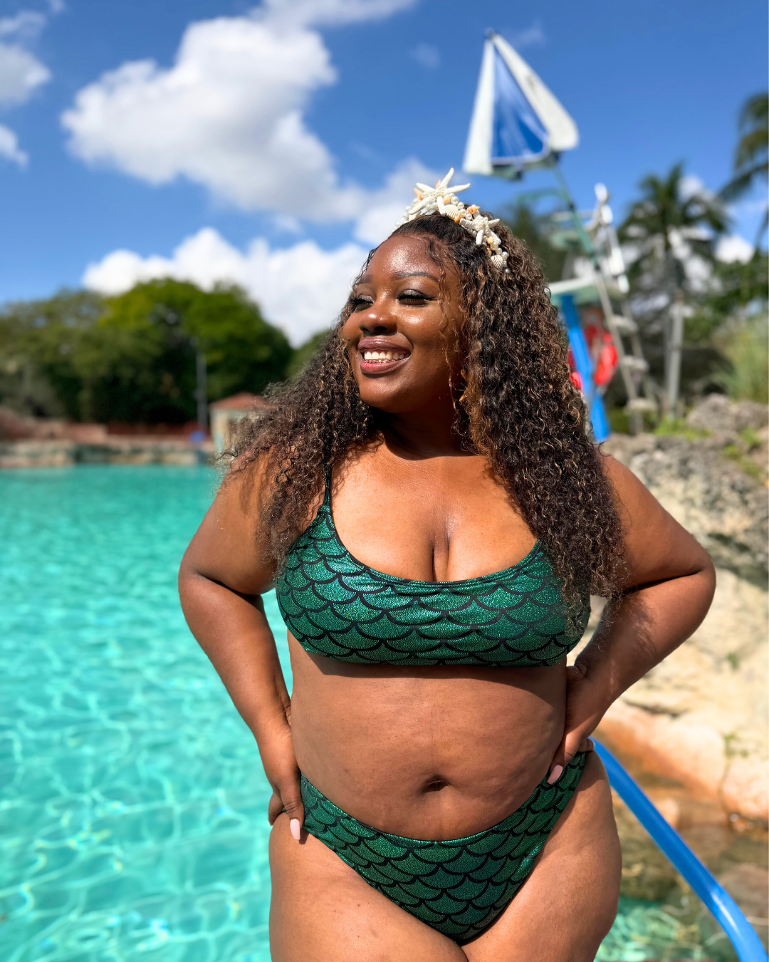 Emerald Green Mermaid Scoop Top