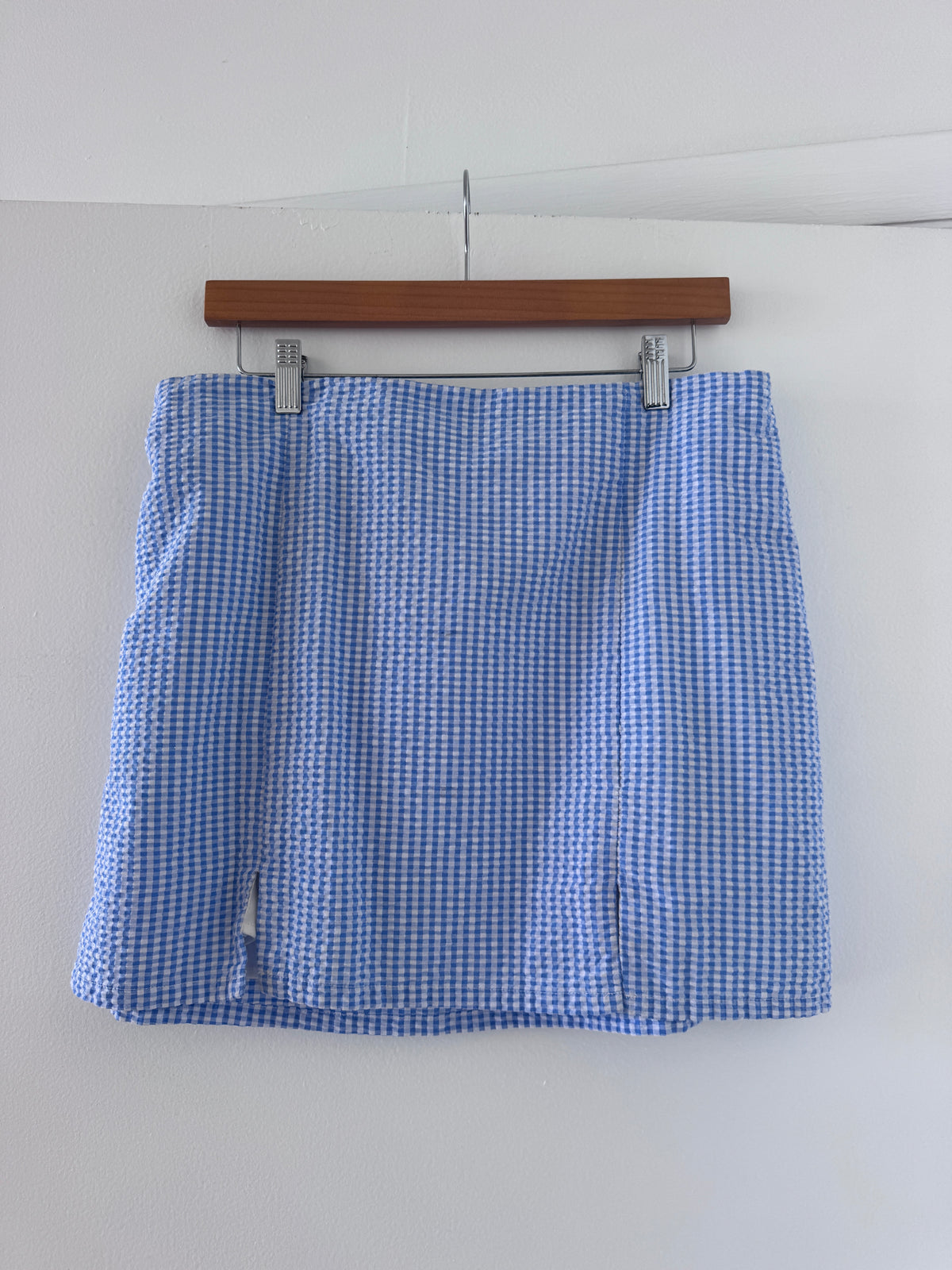 Blue Gingham Skirt Large
