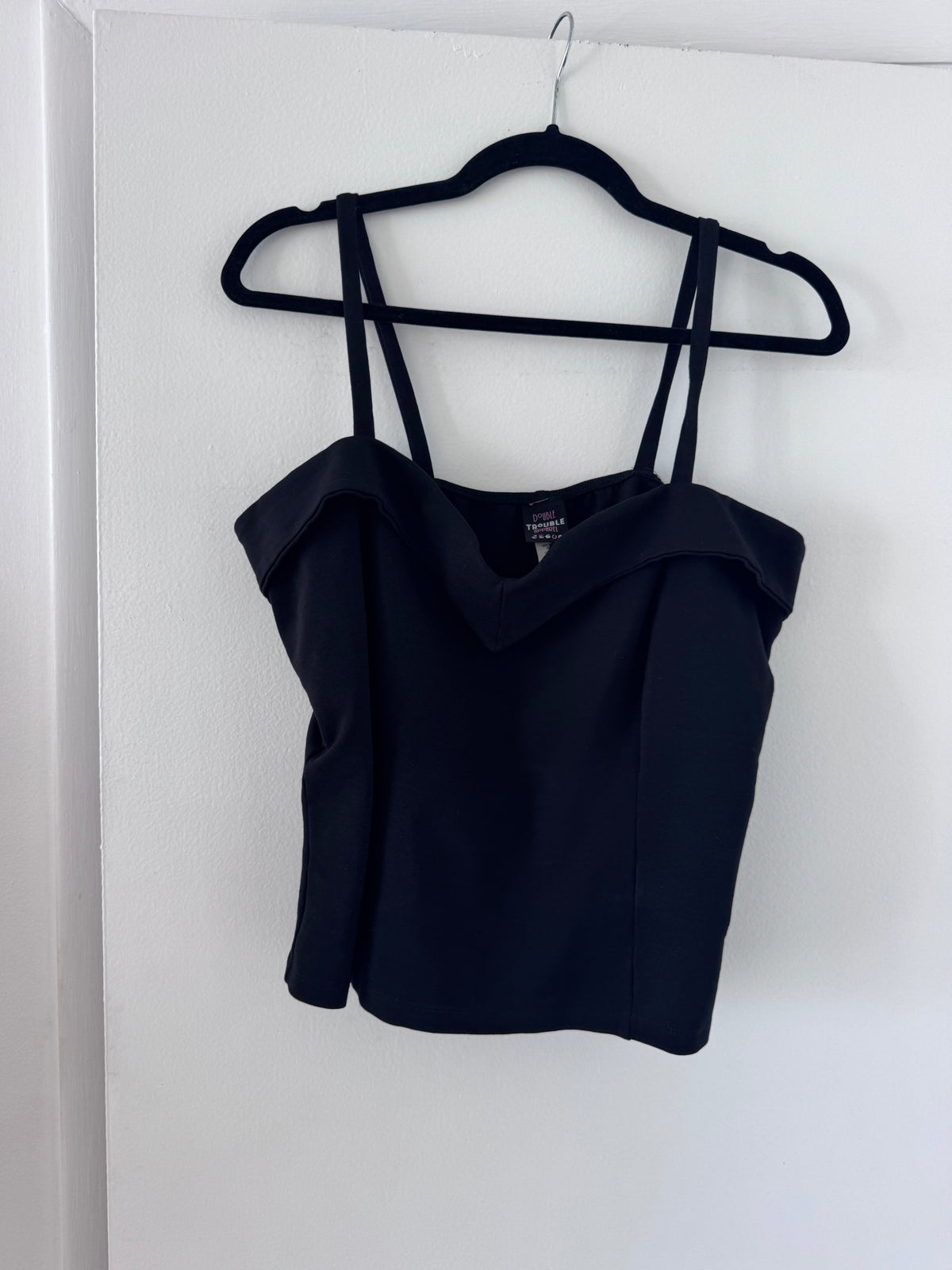 Black Pinup V Neck Top 1x