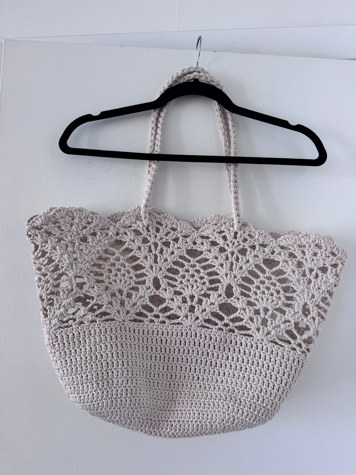 White Crochet Beach Bag
