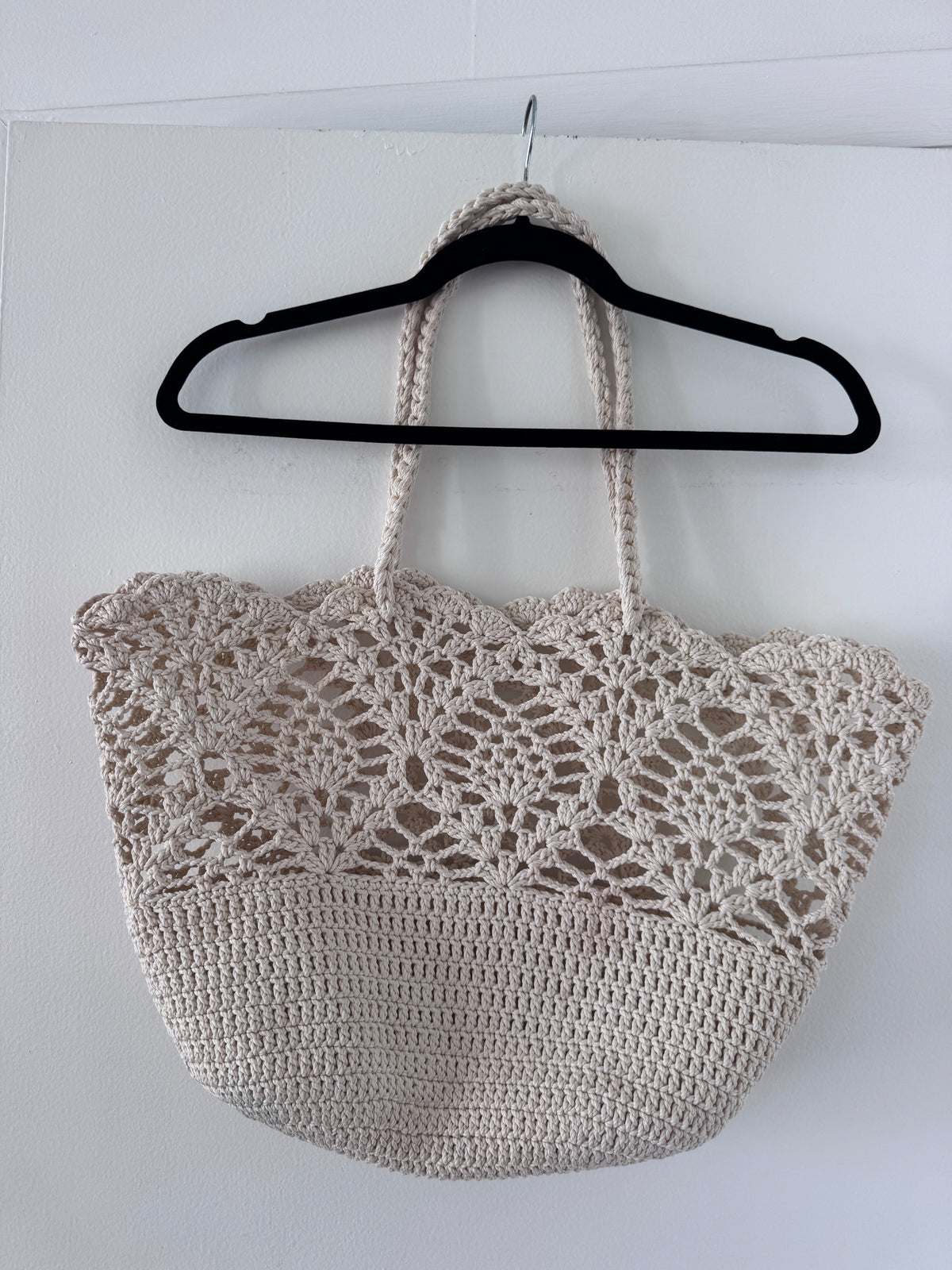 White Crochet Beach Bag