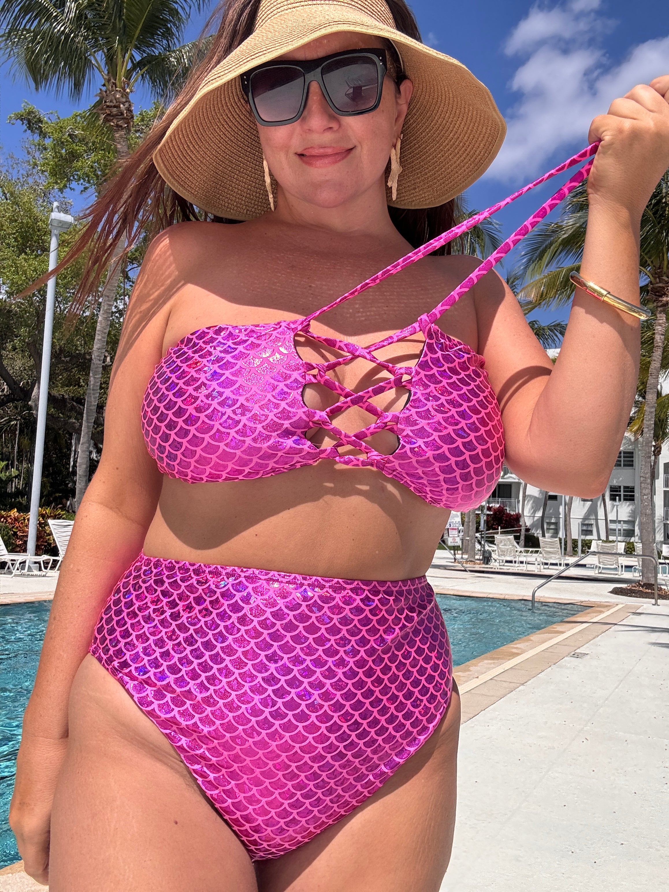 Magenta Mermaid Bandeau Top