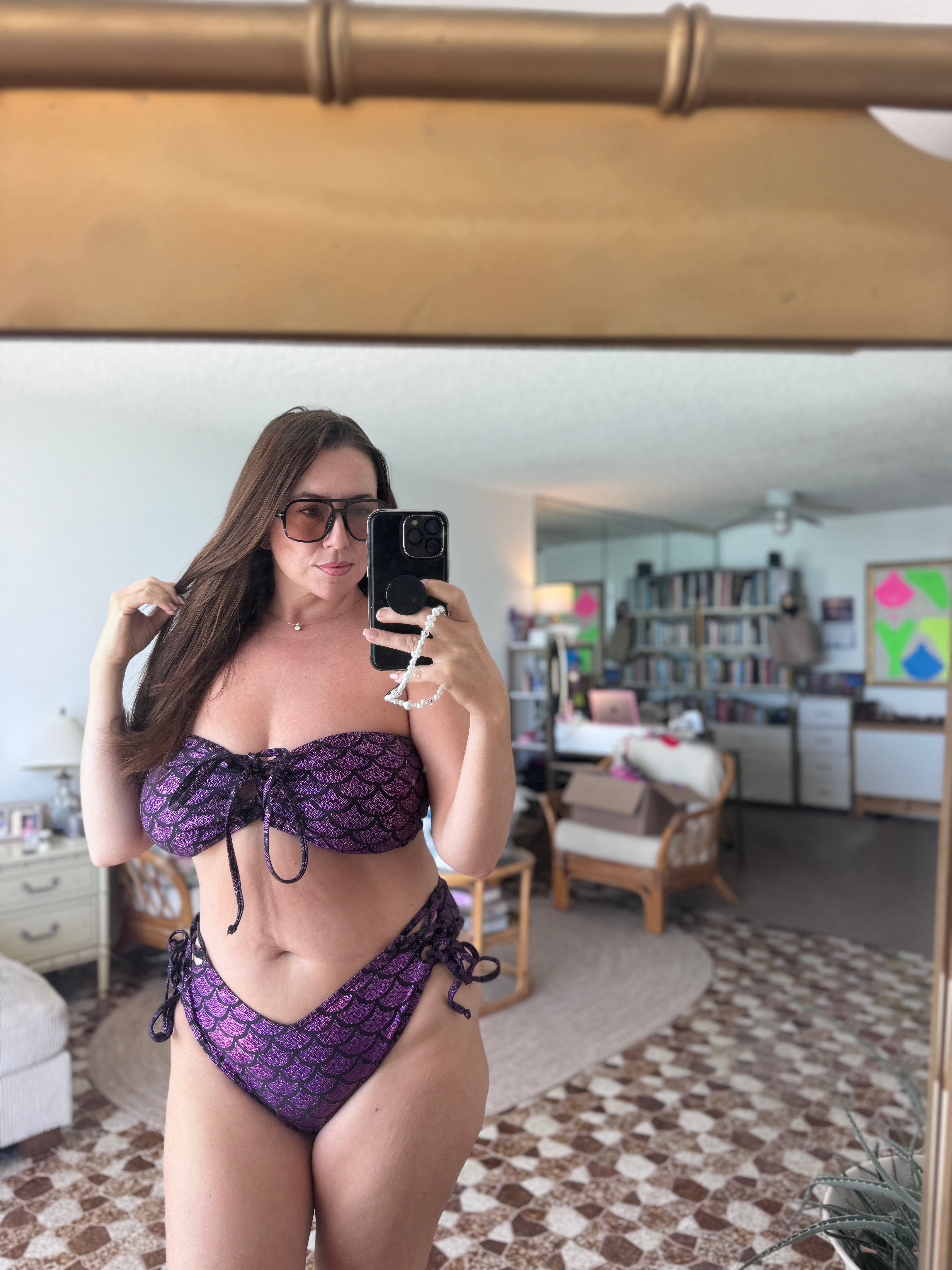 Deep Purple Mermaid Bandeau Top