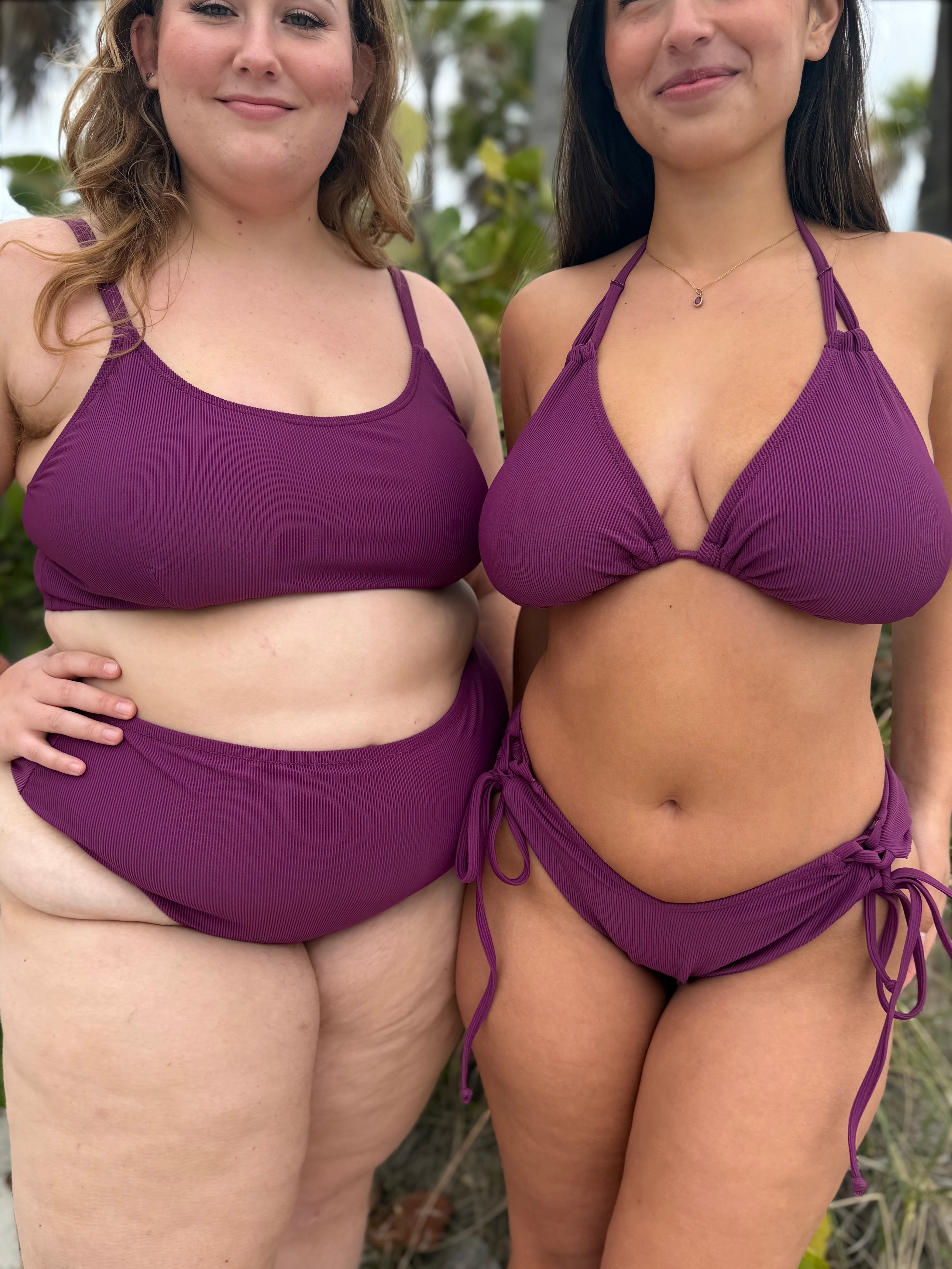 Eggplant Rib Triangle Top