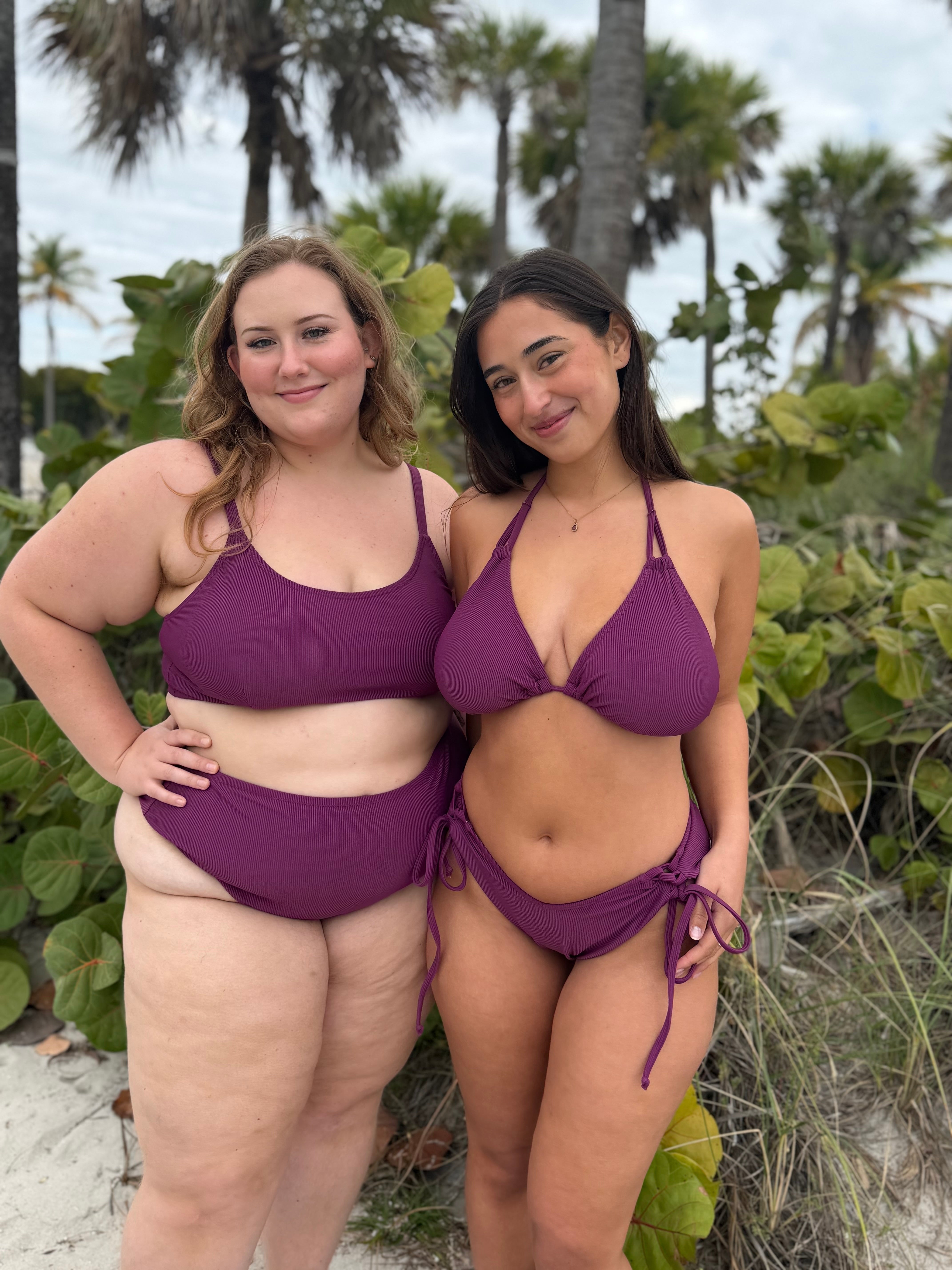 Eggplant Rib High Waist Bottom