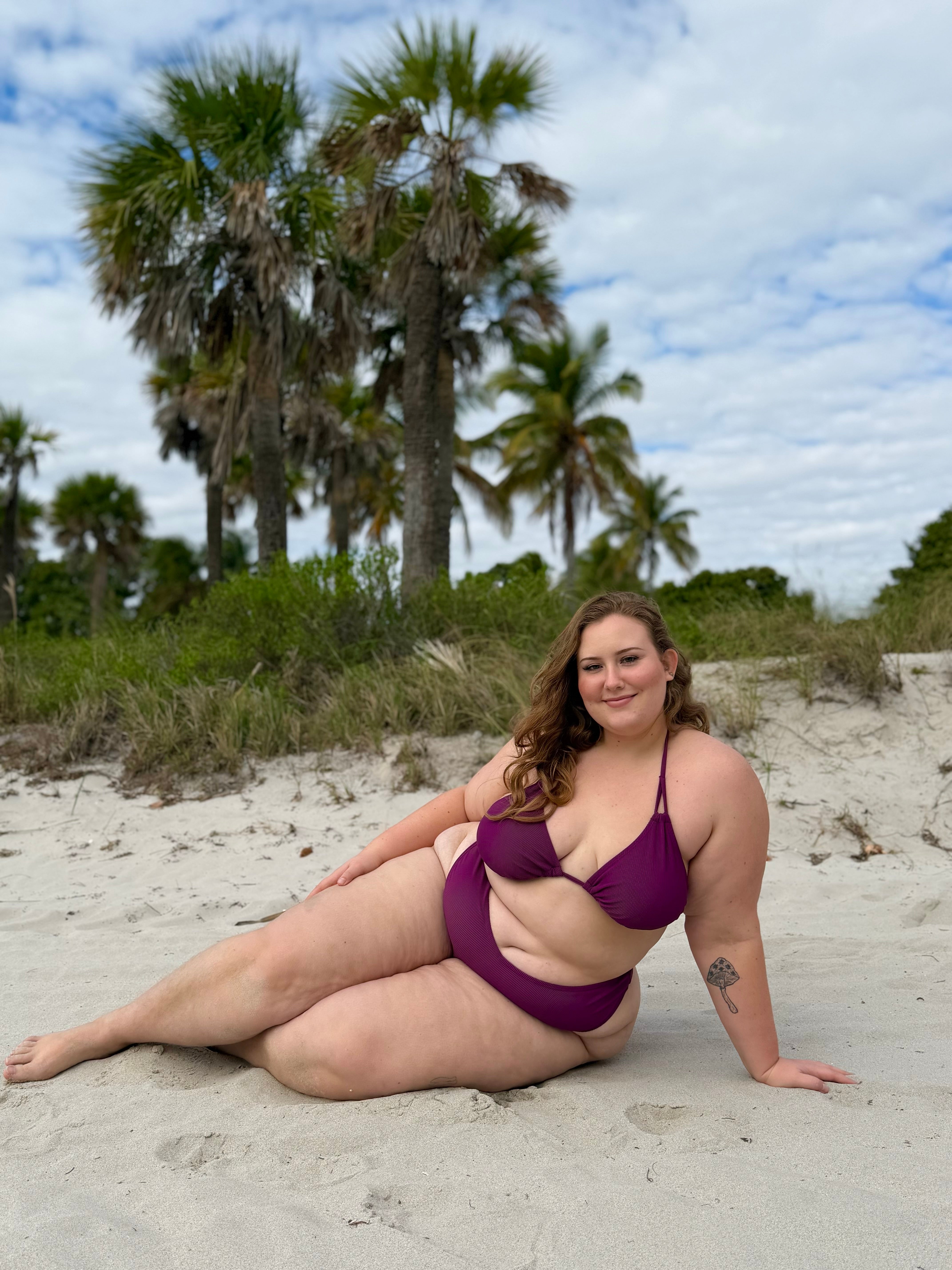 Eggplant Rib Triangle Top