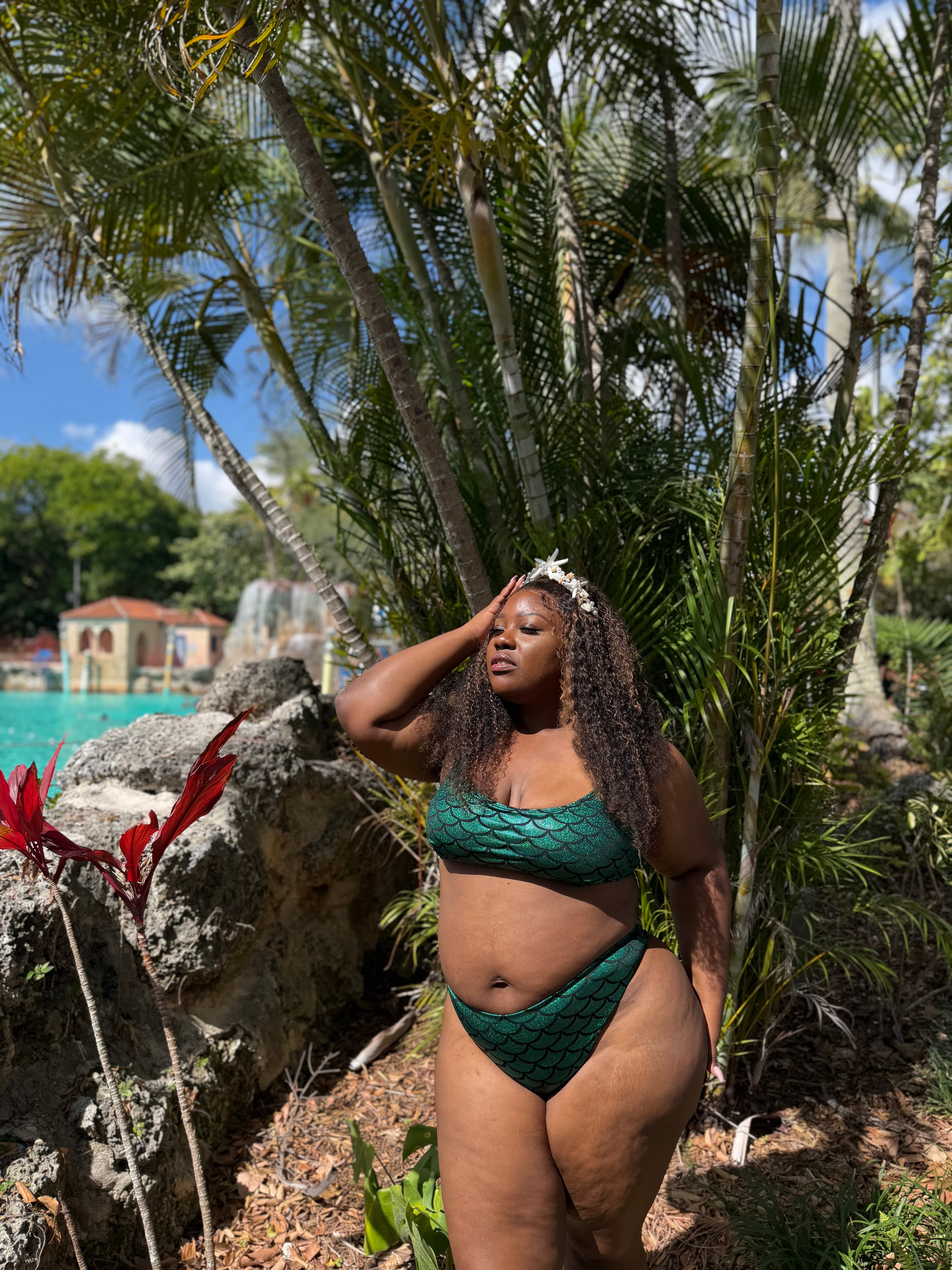 Emerald Green Mermaid Thong Bottom