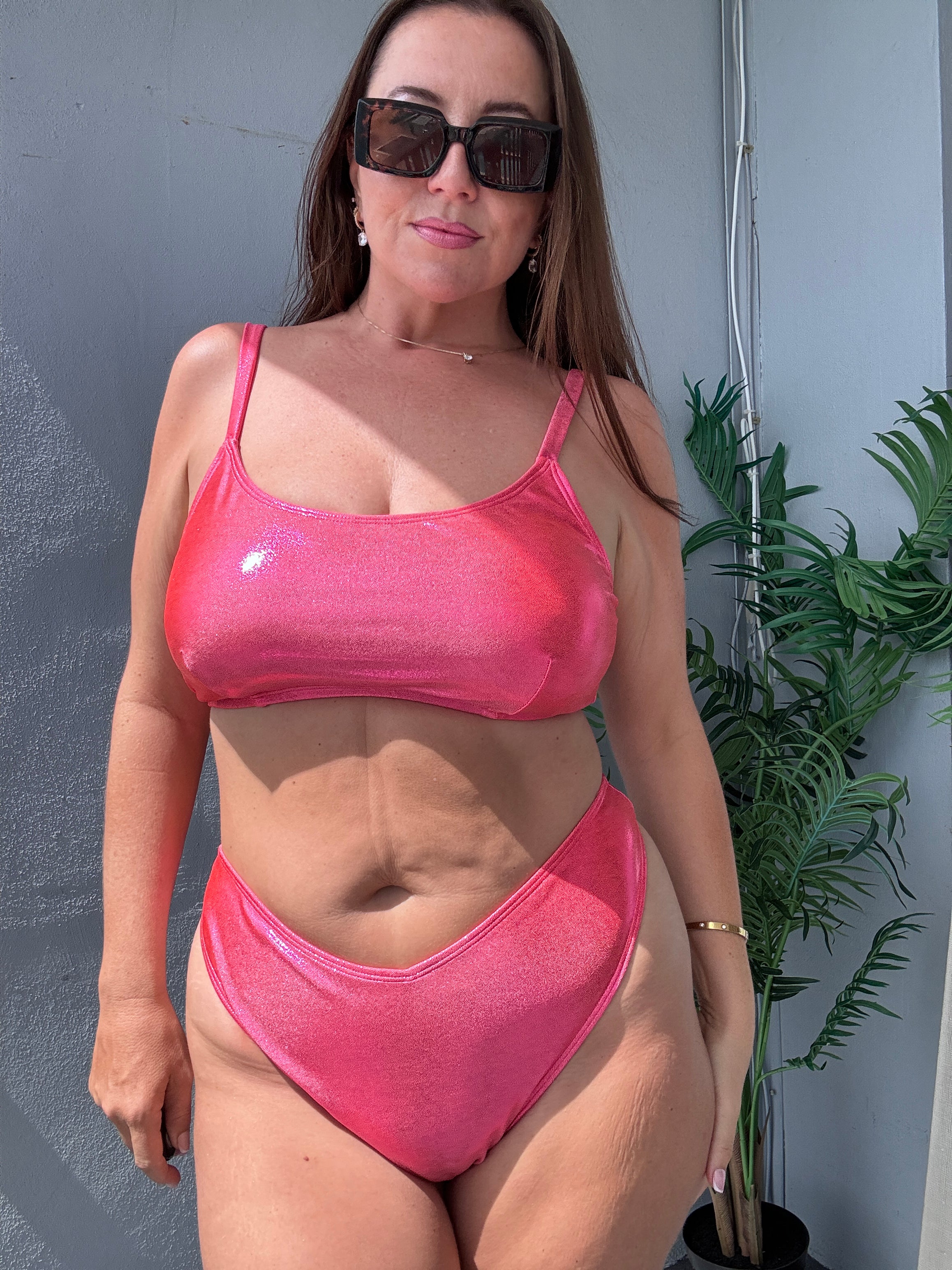 Guava Glow Thong Bikini Bottom