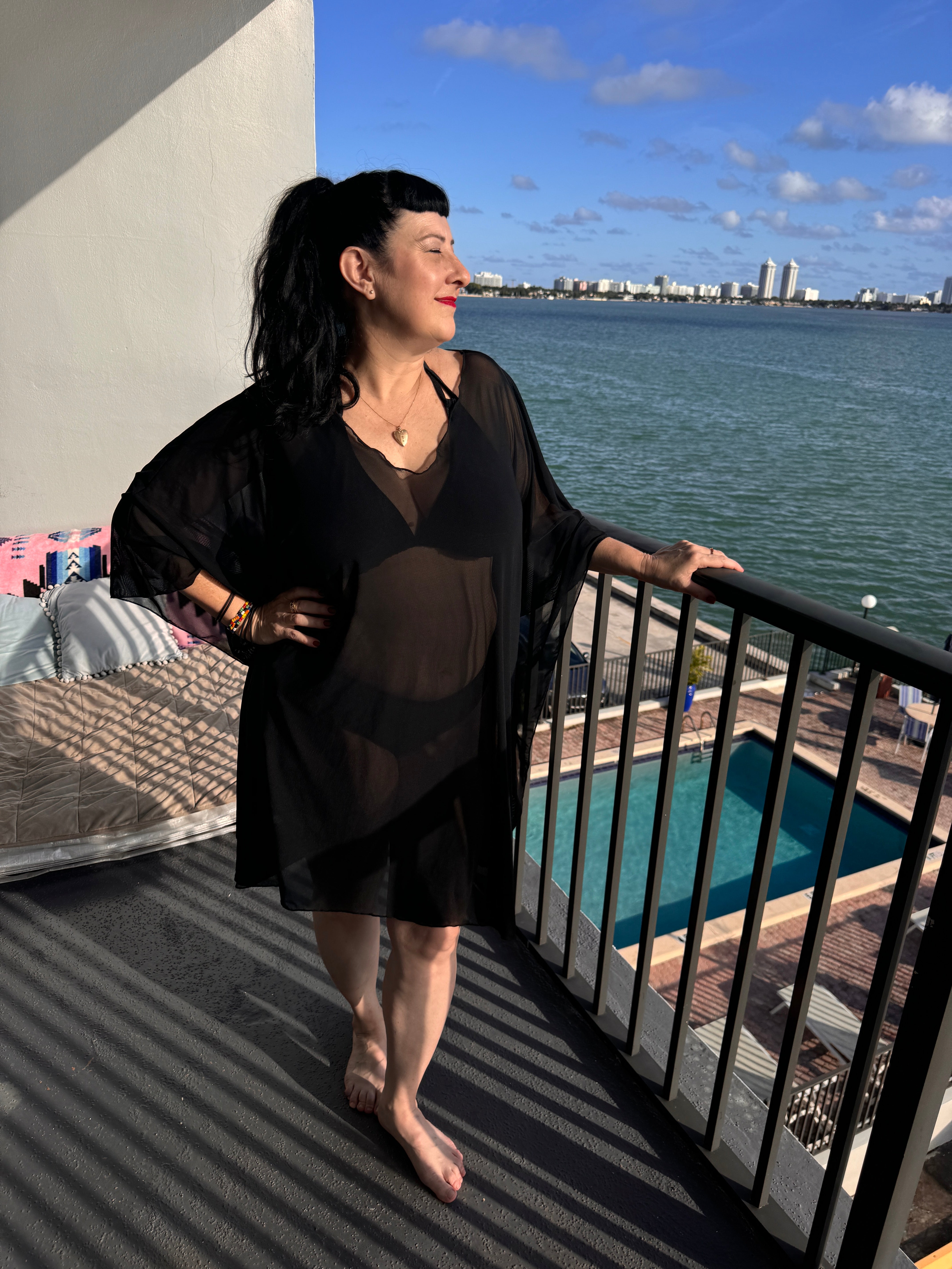 Classic Black Mesh Caftan final sale