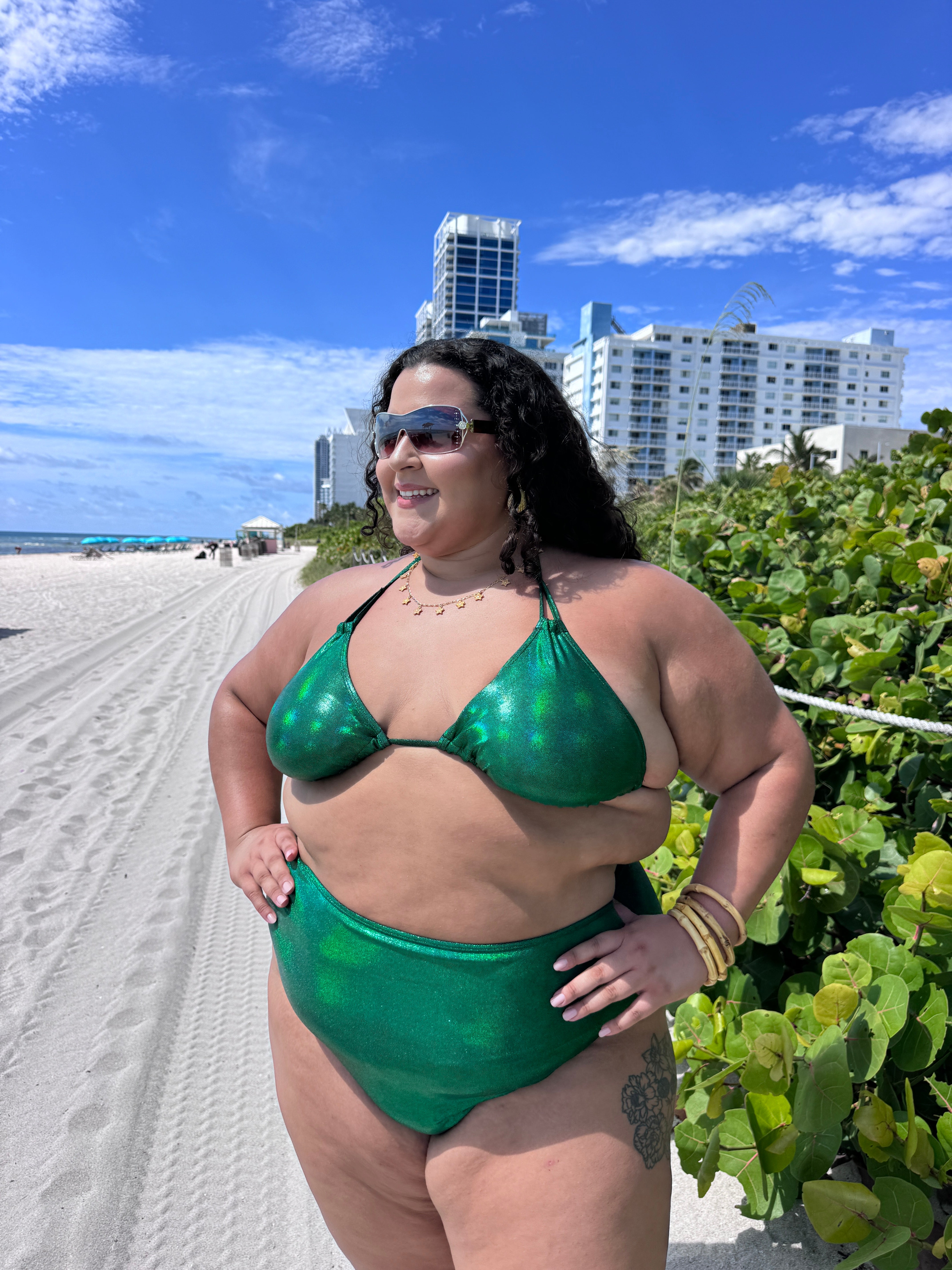 Supreme Green High Waist Bikini Bottom