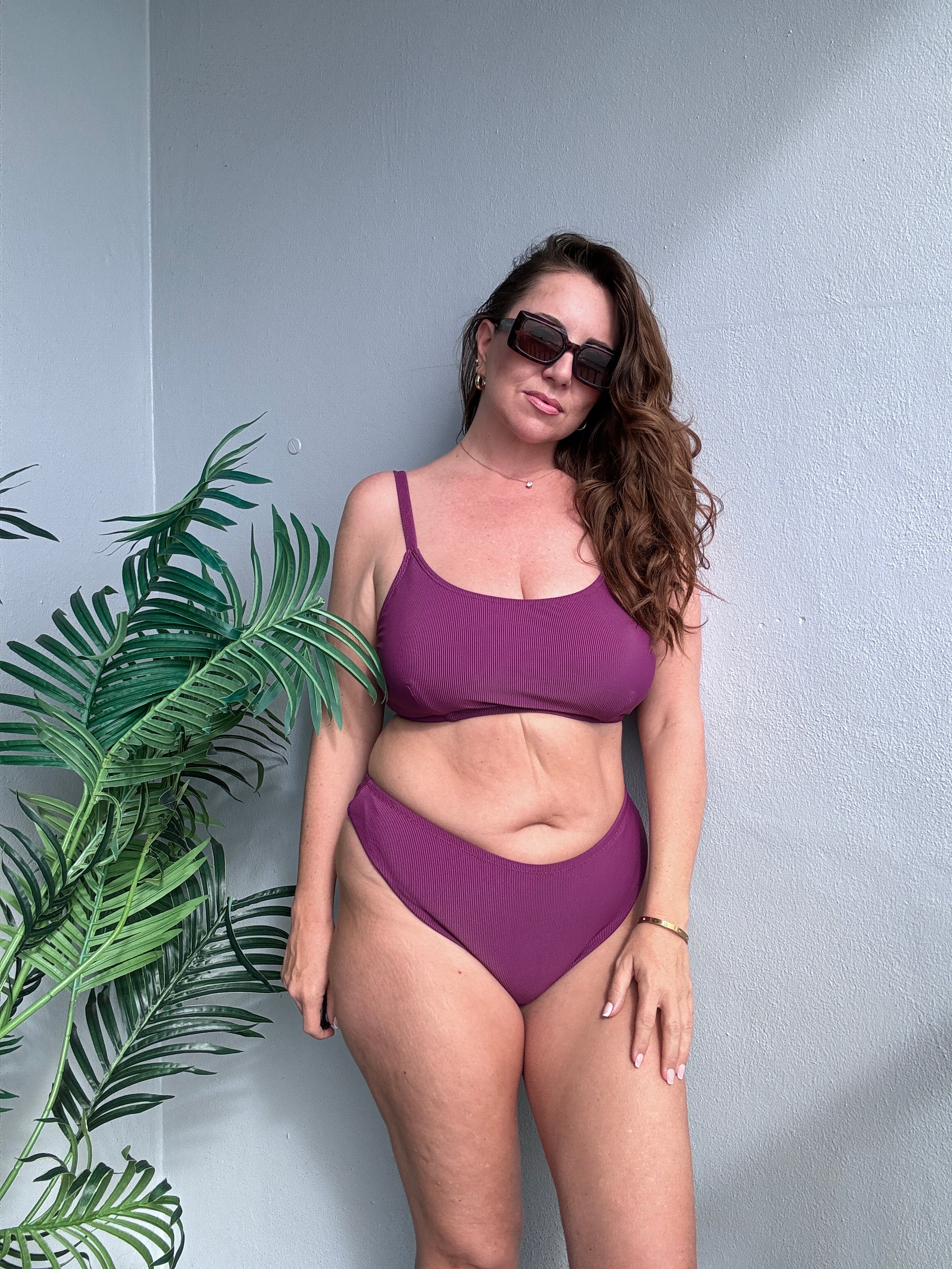 Eggplant Rib Scoop Top