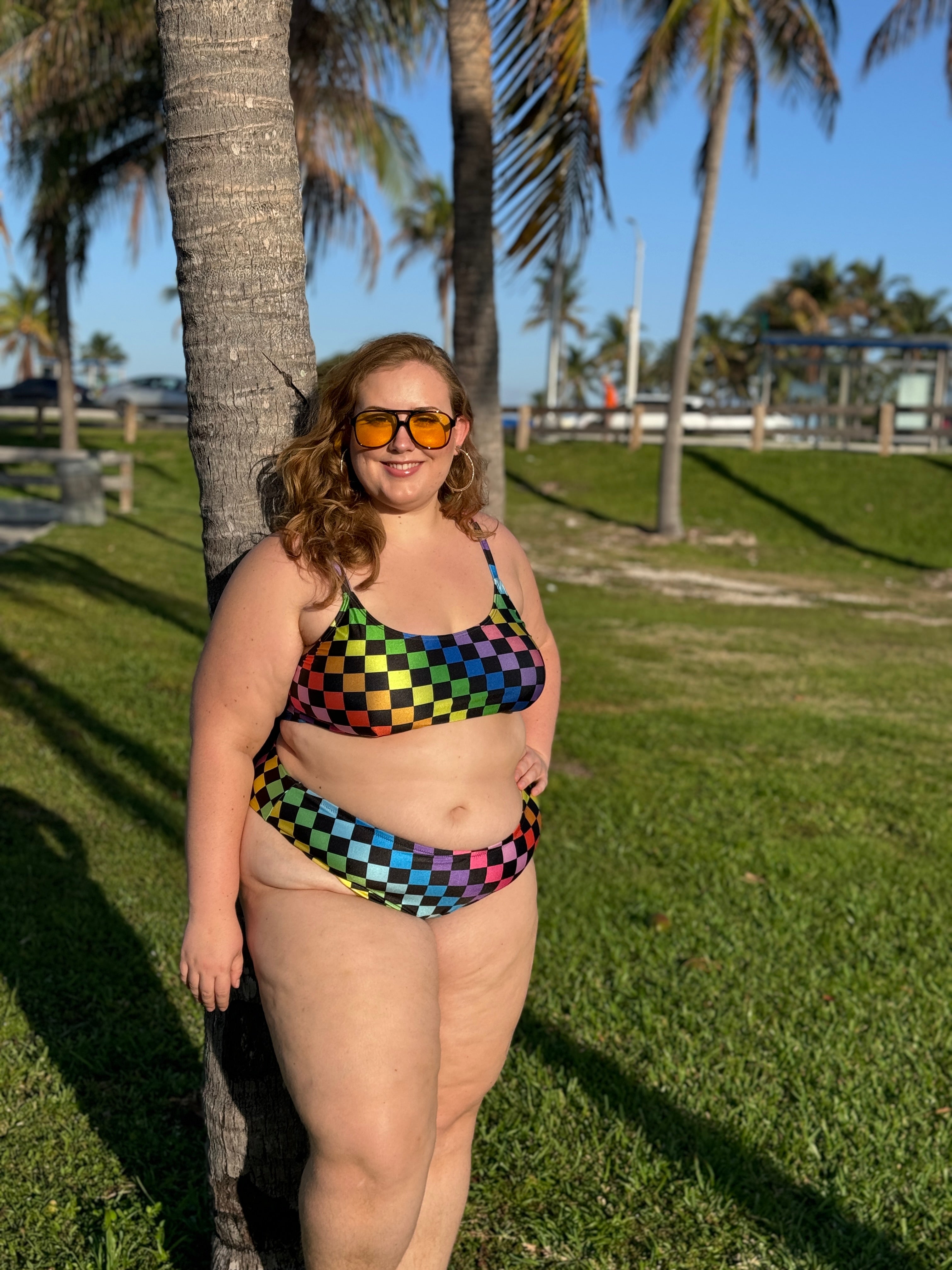 Rainbow Rink Scoop Bikini Top