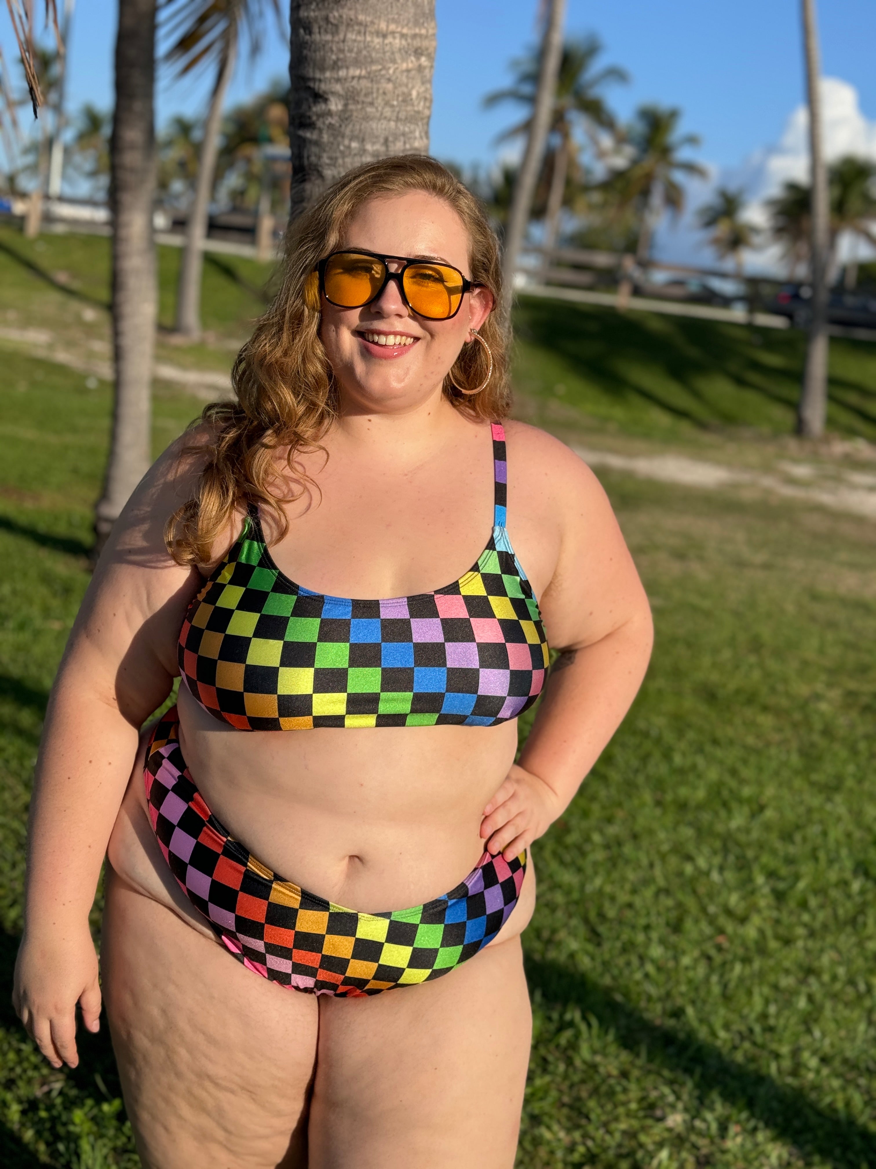 Rainbow Rink Scoop Bikini Top