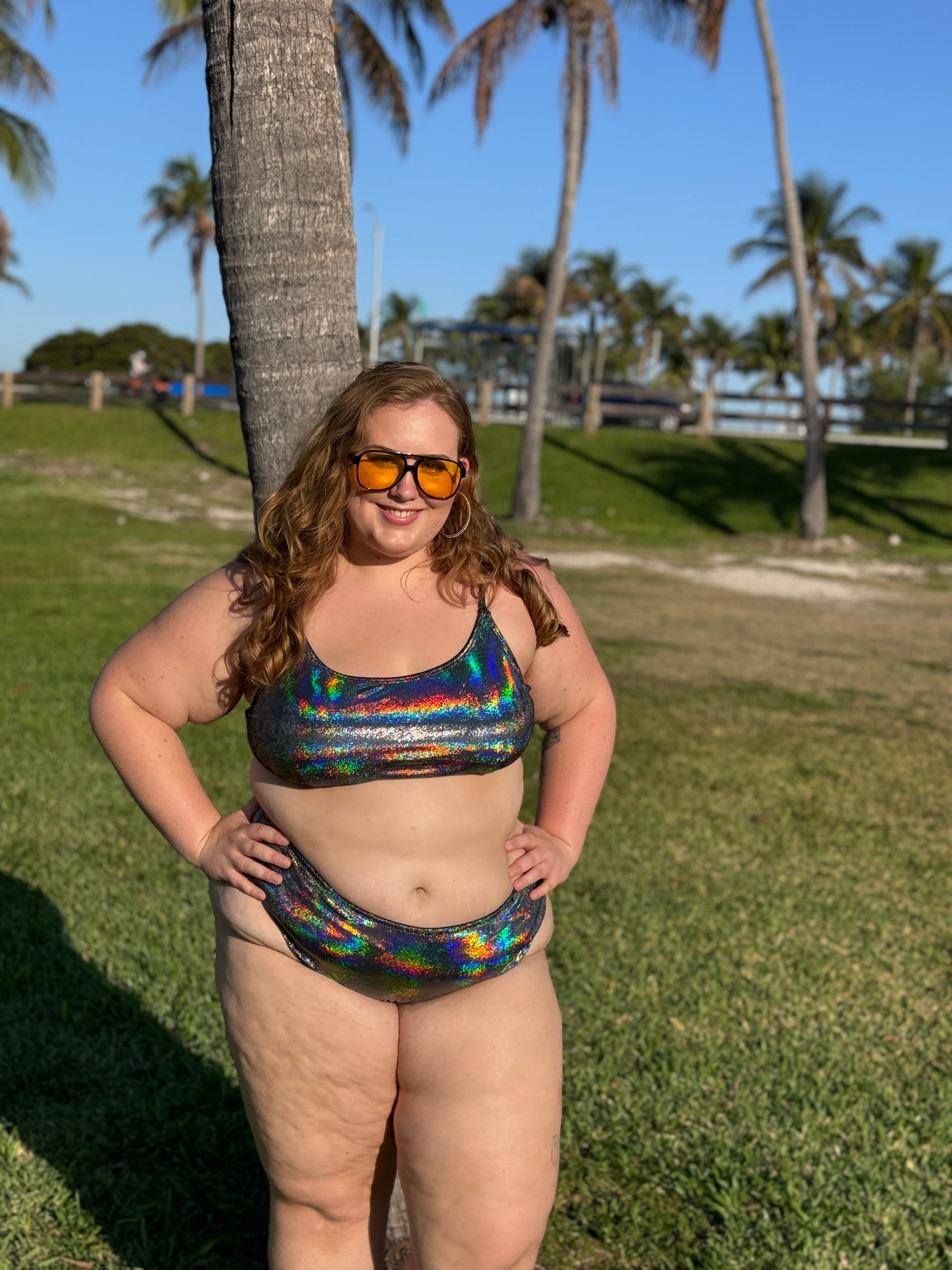 Hologram Scoop Bikini Top