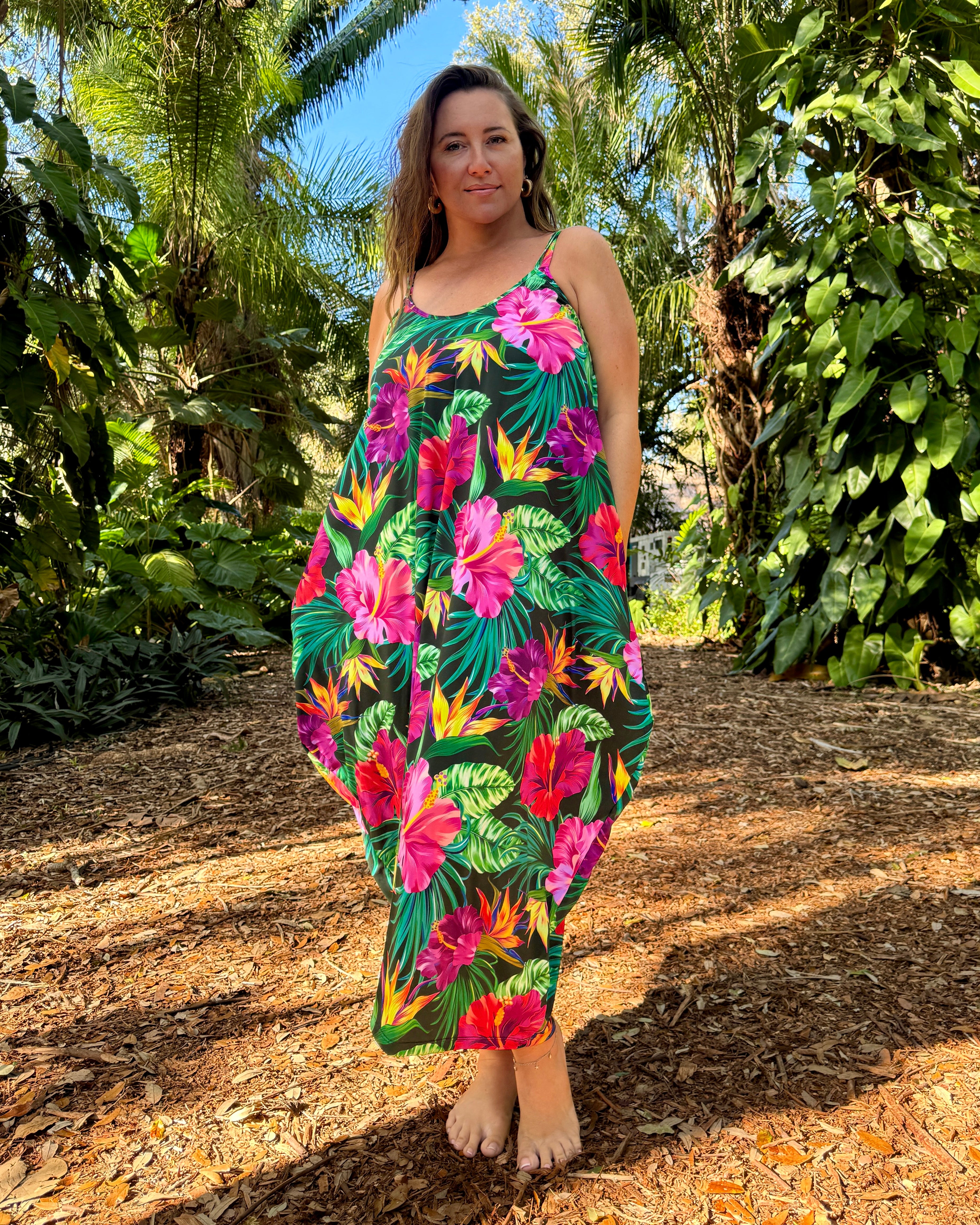 Black Hawaiian Maxi Dress final sale