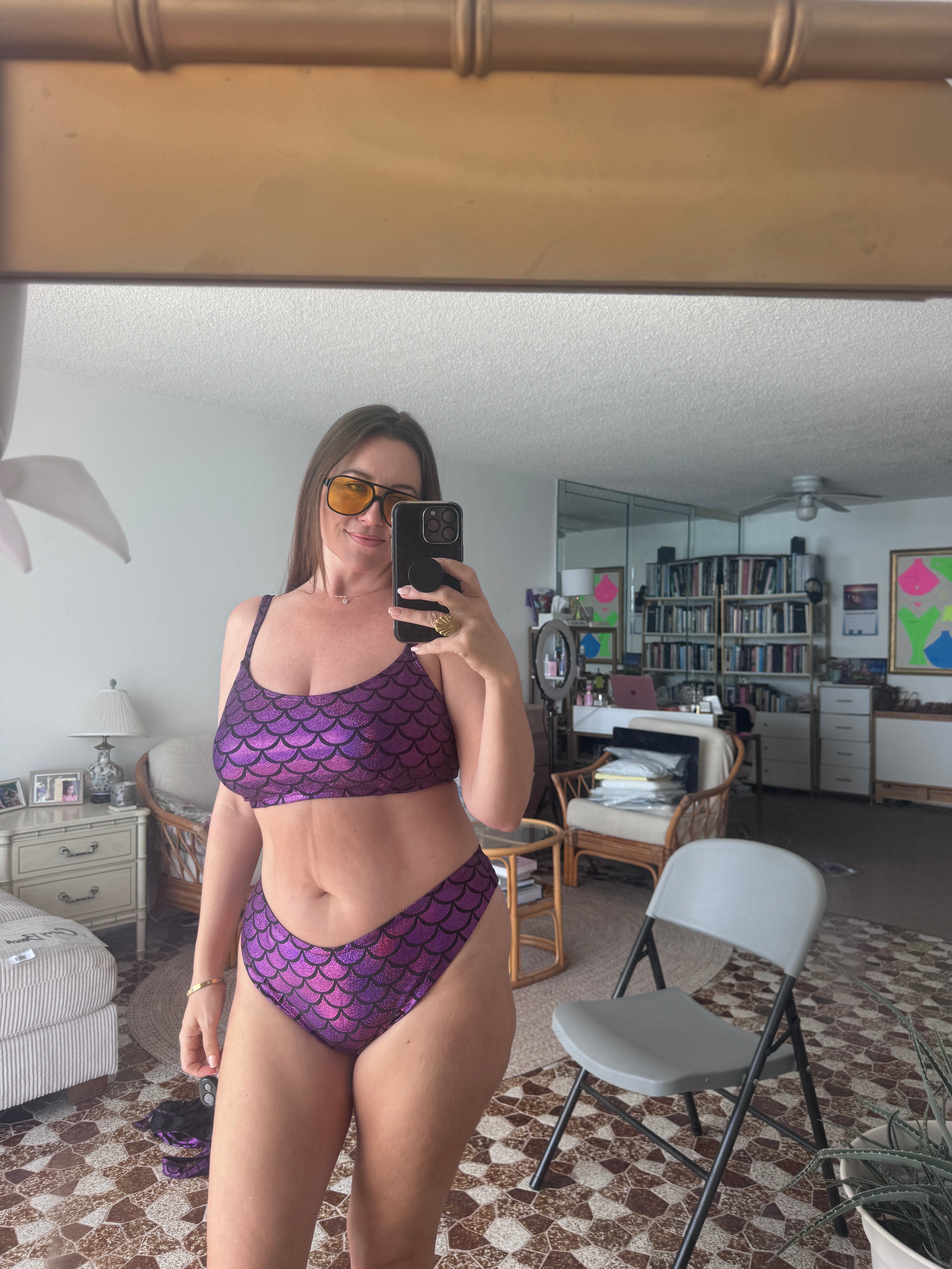 Deep Purple Mermaid Scoop Top