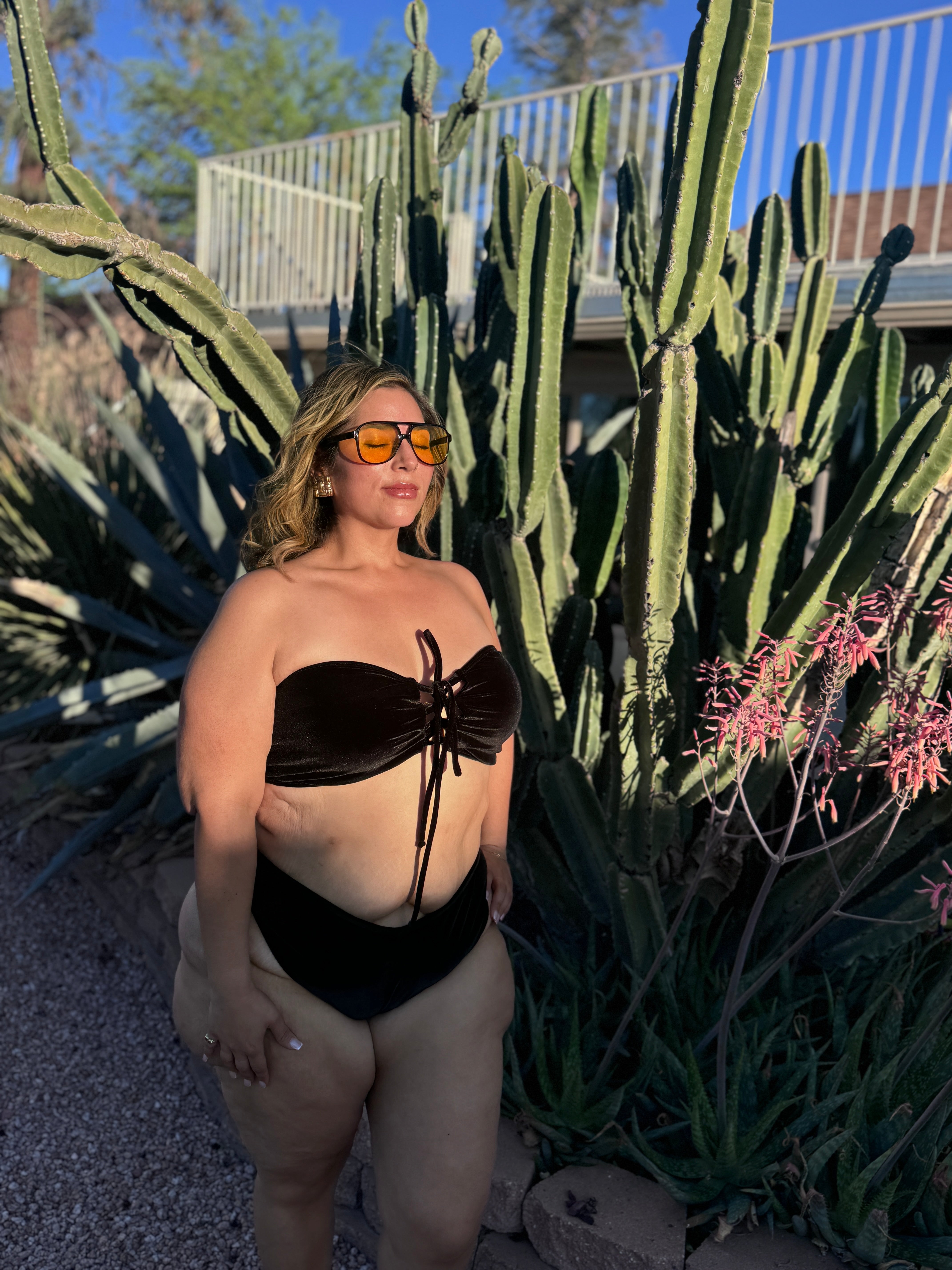 Black Velvet Bandeau Bikini Top