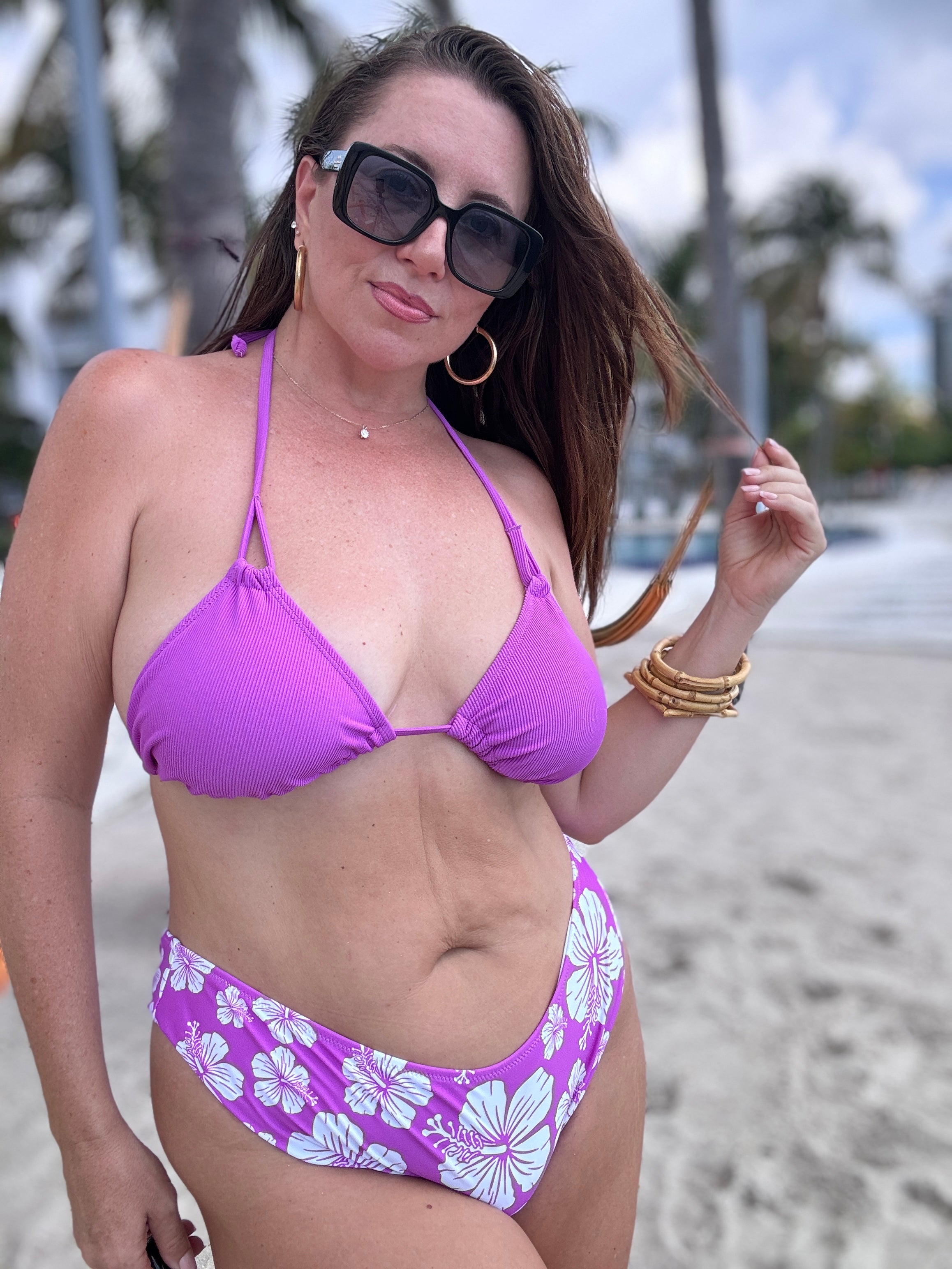 Hibiscus Honey Reversible Cheeky Bikini Bottom
