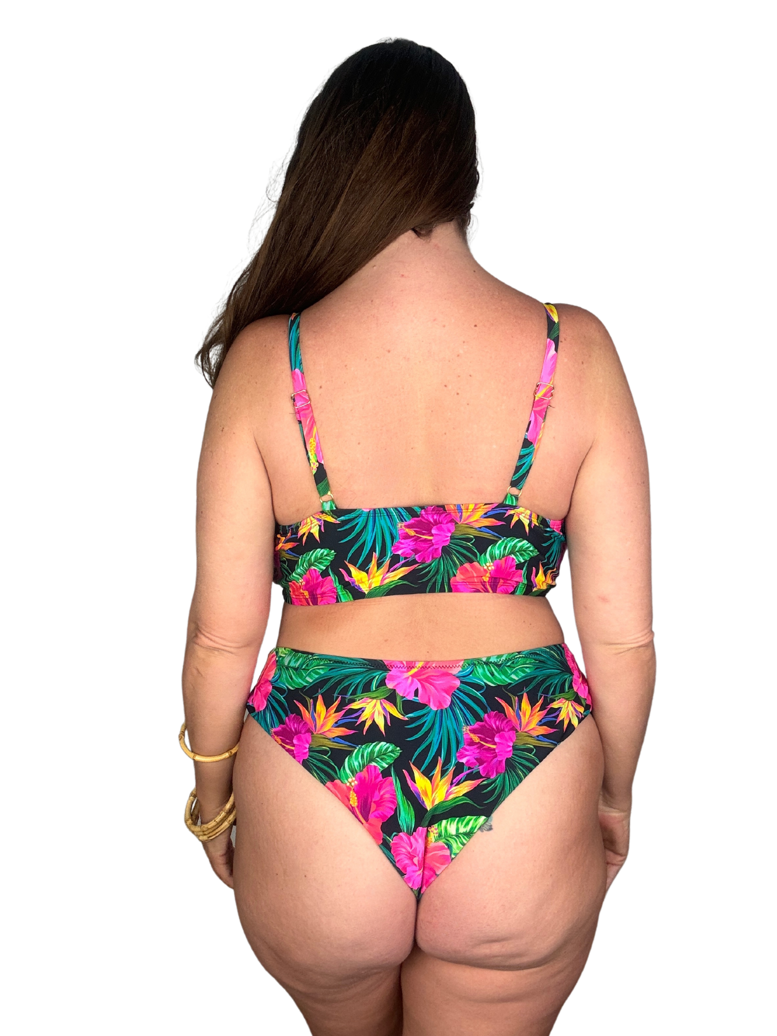Black Hawaiian High Waist Cheeky