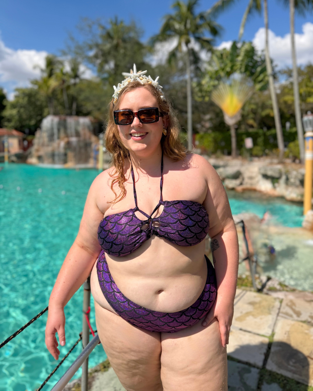 Deep Purple Mermaid Bandeau Top