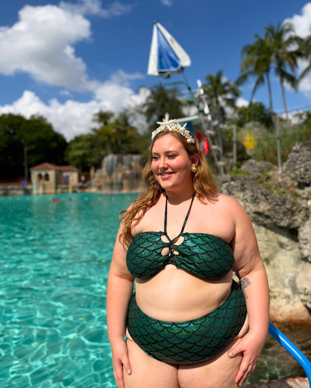 Emerald Green Mermaid High Waist Bottom