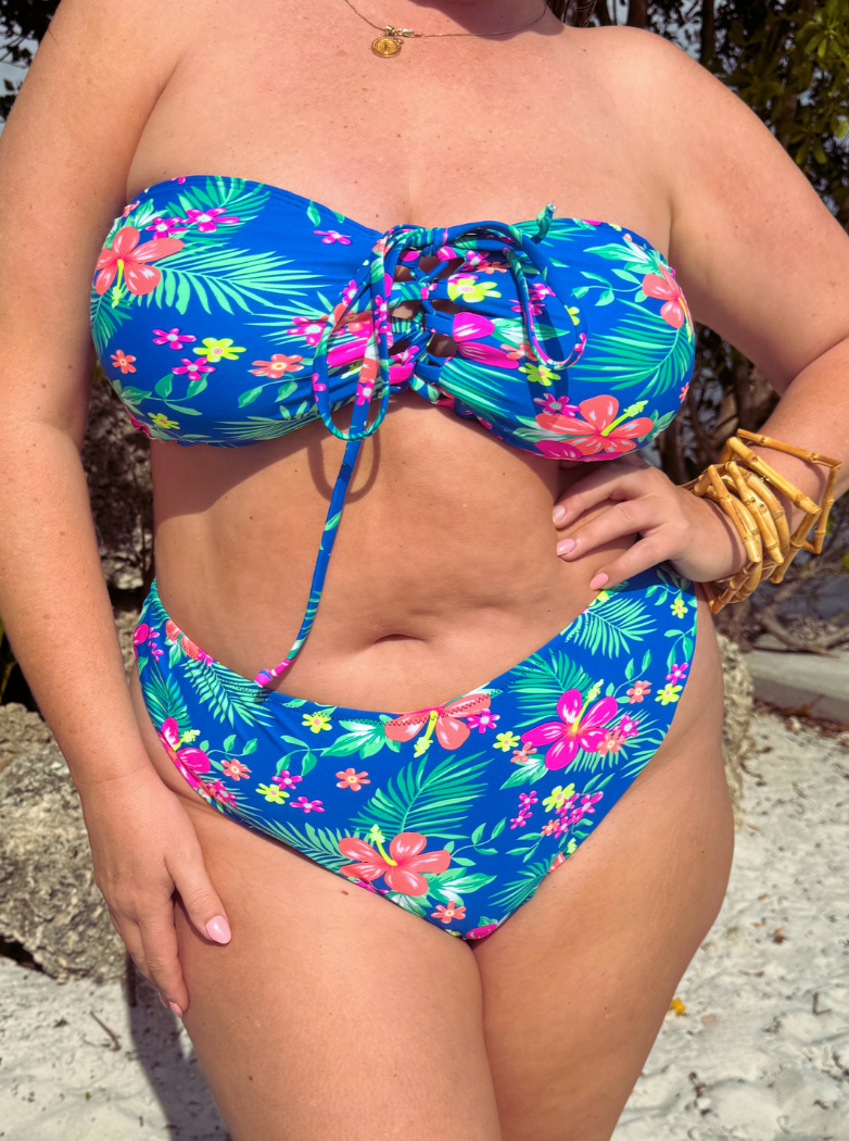 Blue Hawaii Hideaway Reversible Cheeky Bikini Bottom final sale